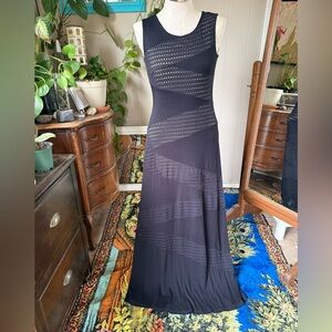 Calvin Klein Black Eyelet Maxi Dress, size L